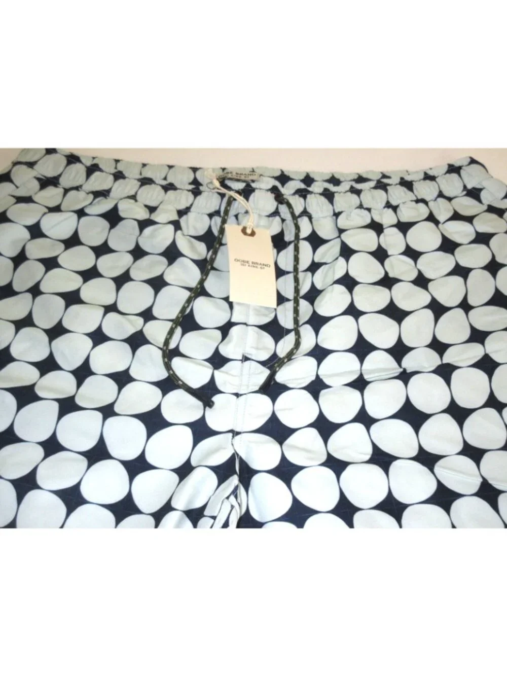 Oobe Brand Men's Kona Swim Trunks Navy Blue Ellipse Grey Circles Sizes NWT